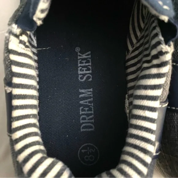 Dream Seek Nautical Blue Slip-On Canvas Mens Shoes Sneakers 8.5 Comfort Travel - Picture 5 of 10